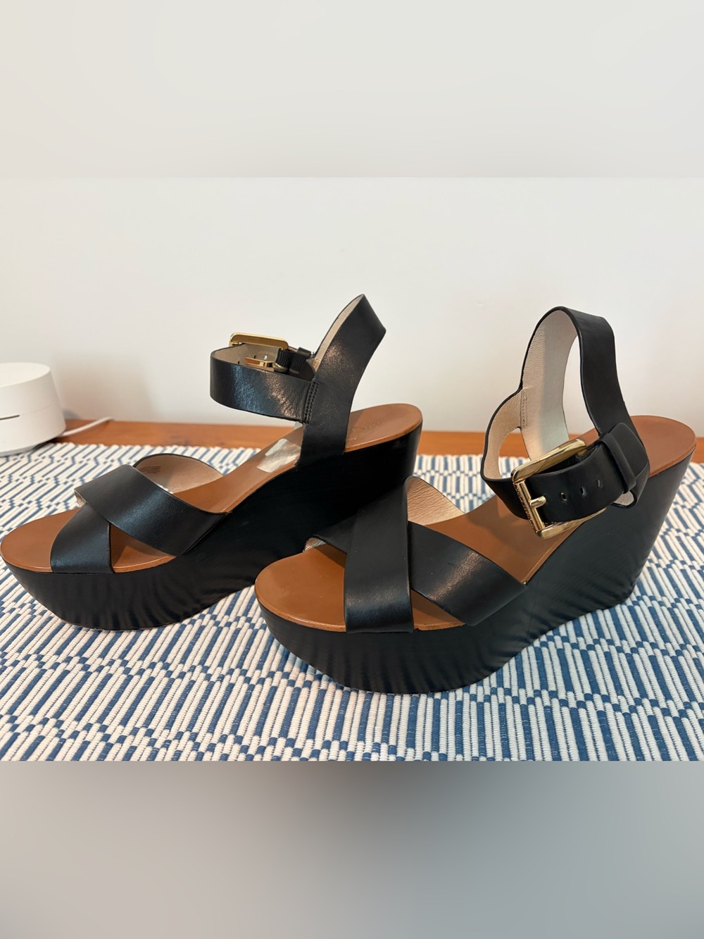 MICHAEL KORS Buckle Wedge Sandals